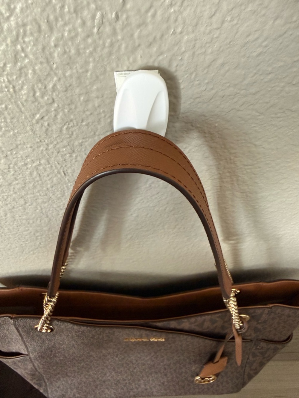 Michael Kors Jet Set -Dark Brown MK Signature Logo Shoulder Bag - Picture 11 of 15